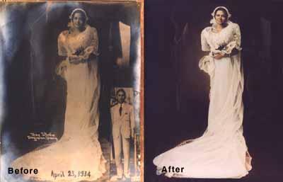 Worn and faded photos can be restored to their original splendor! 